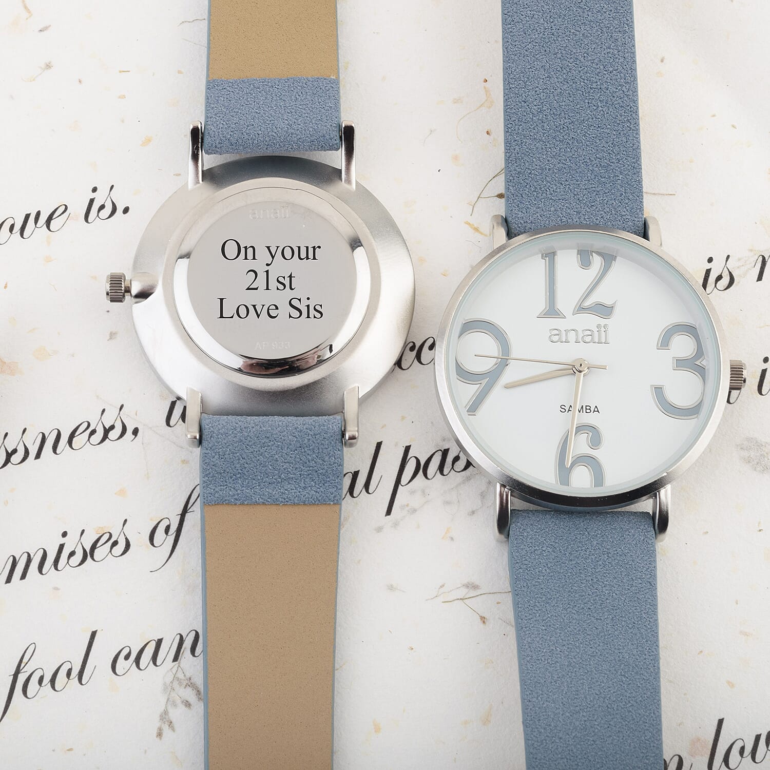 Personalised Engravable ANAII Samba Blue Watch