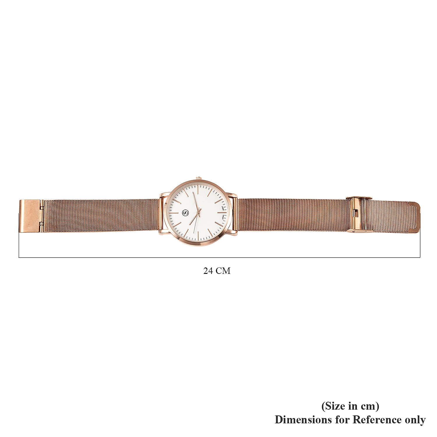 Personalised Engravable STRADA Japanese Movement Watch with Rose Tone and Rose mesh Strap