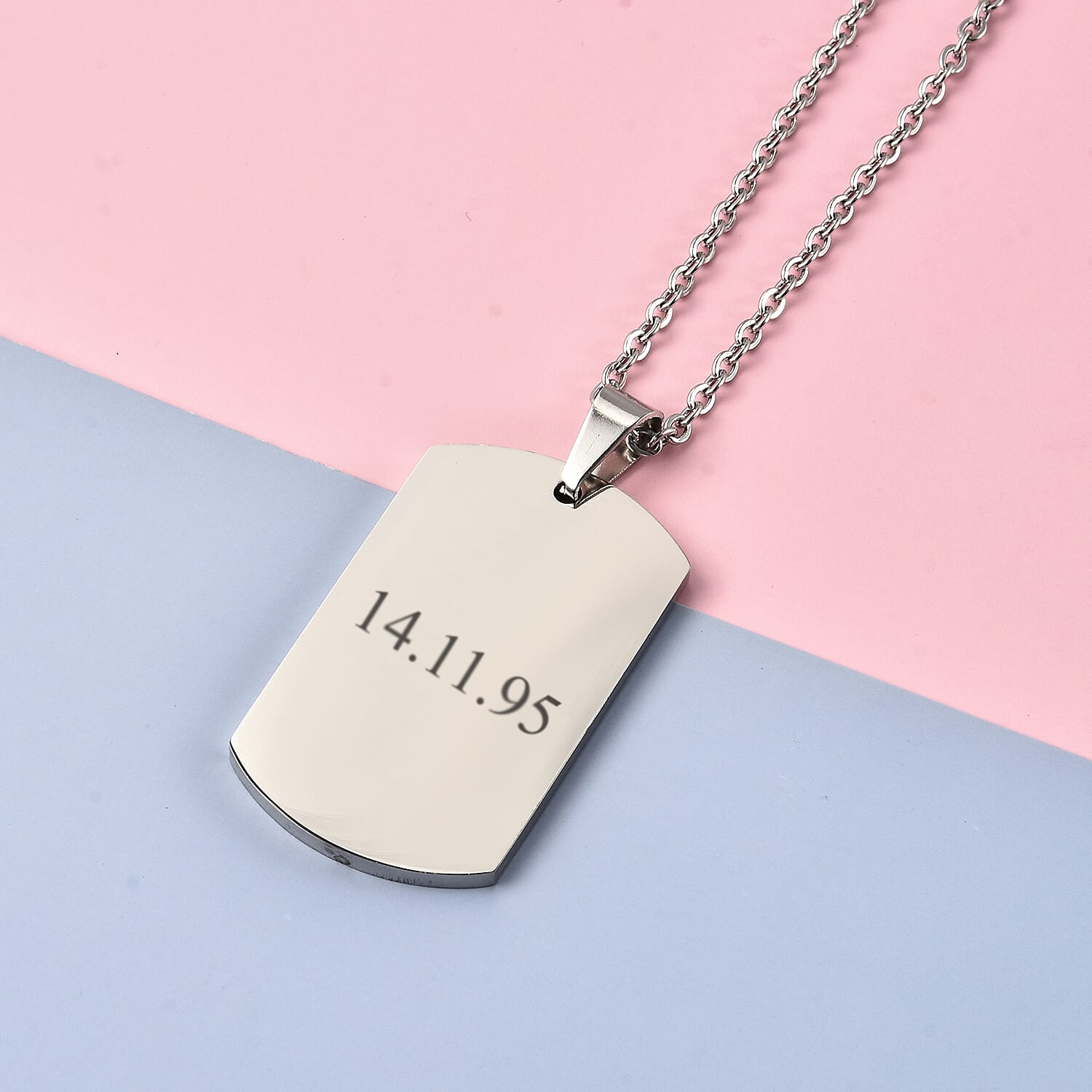Personalised Engravable Gents Dog tag in Stainless Steel