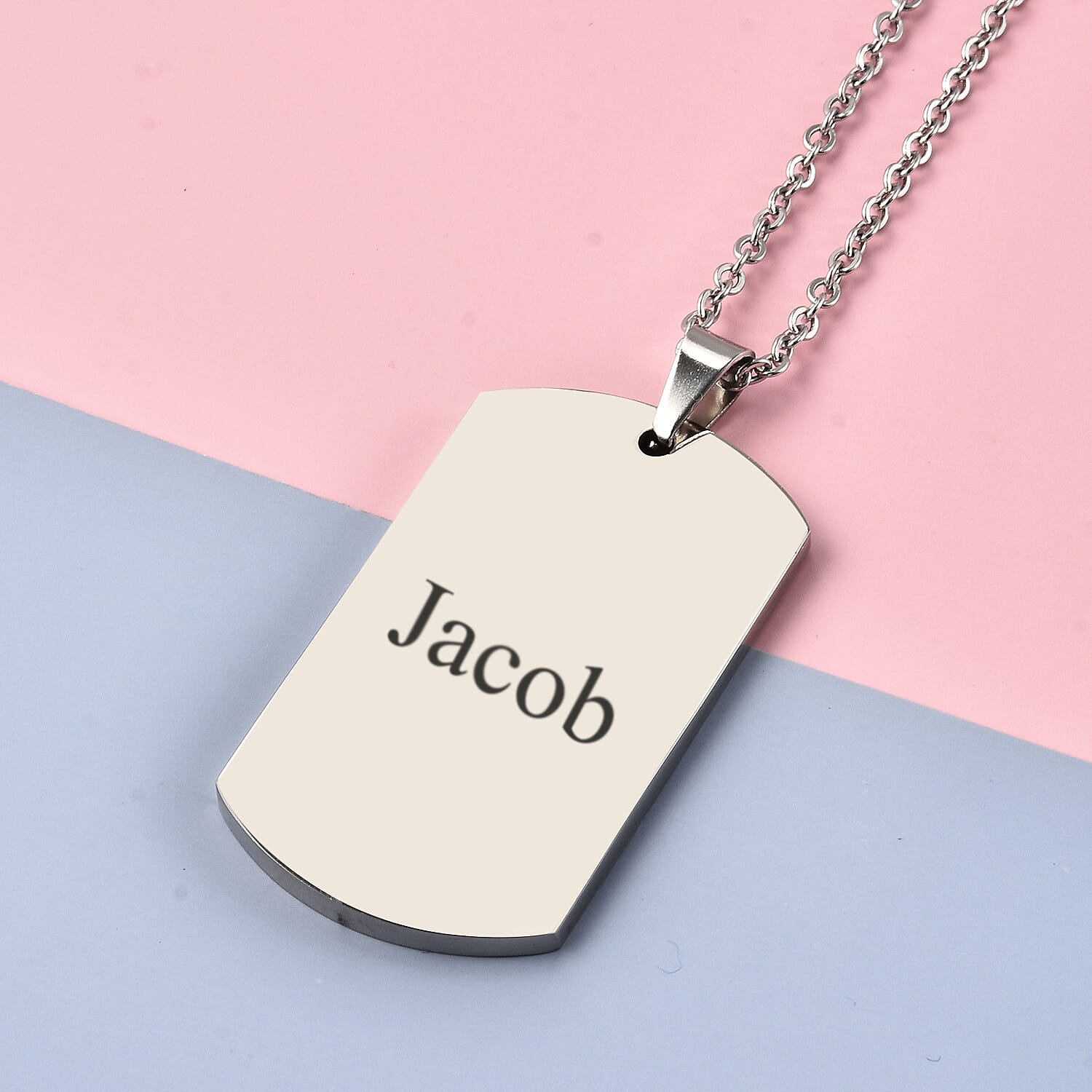 Personalised Engravable Gents Dog tag in Stainless Steel