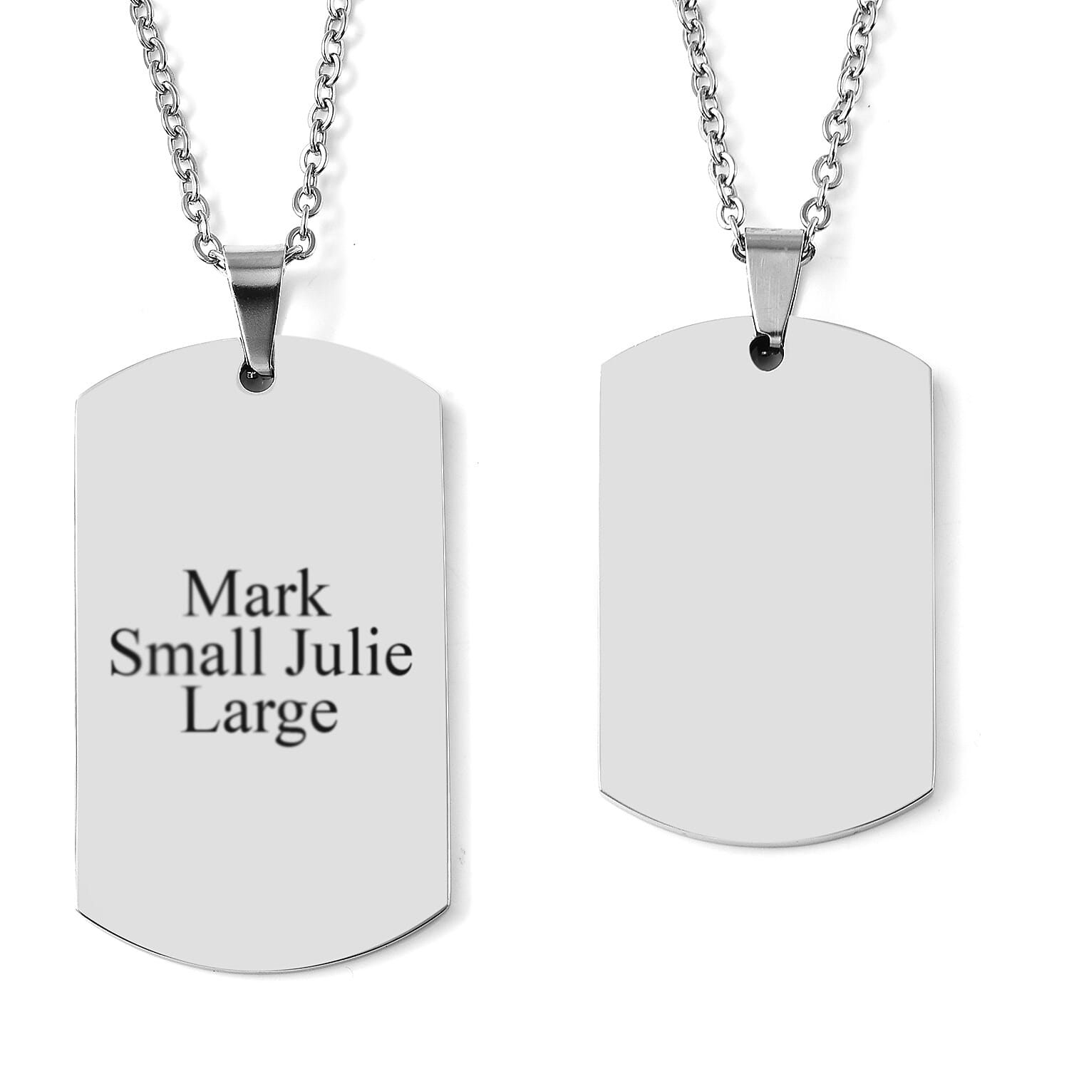 Personalised Engravable His and Her Dog tags in Stainless Steel