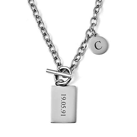 Personalised Engravable Dog tag and Disc in Stainless Steel, 22 Inches