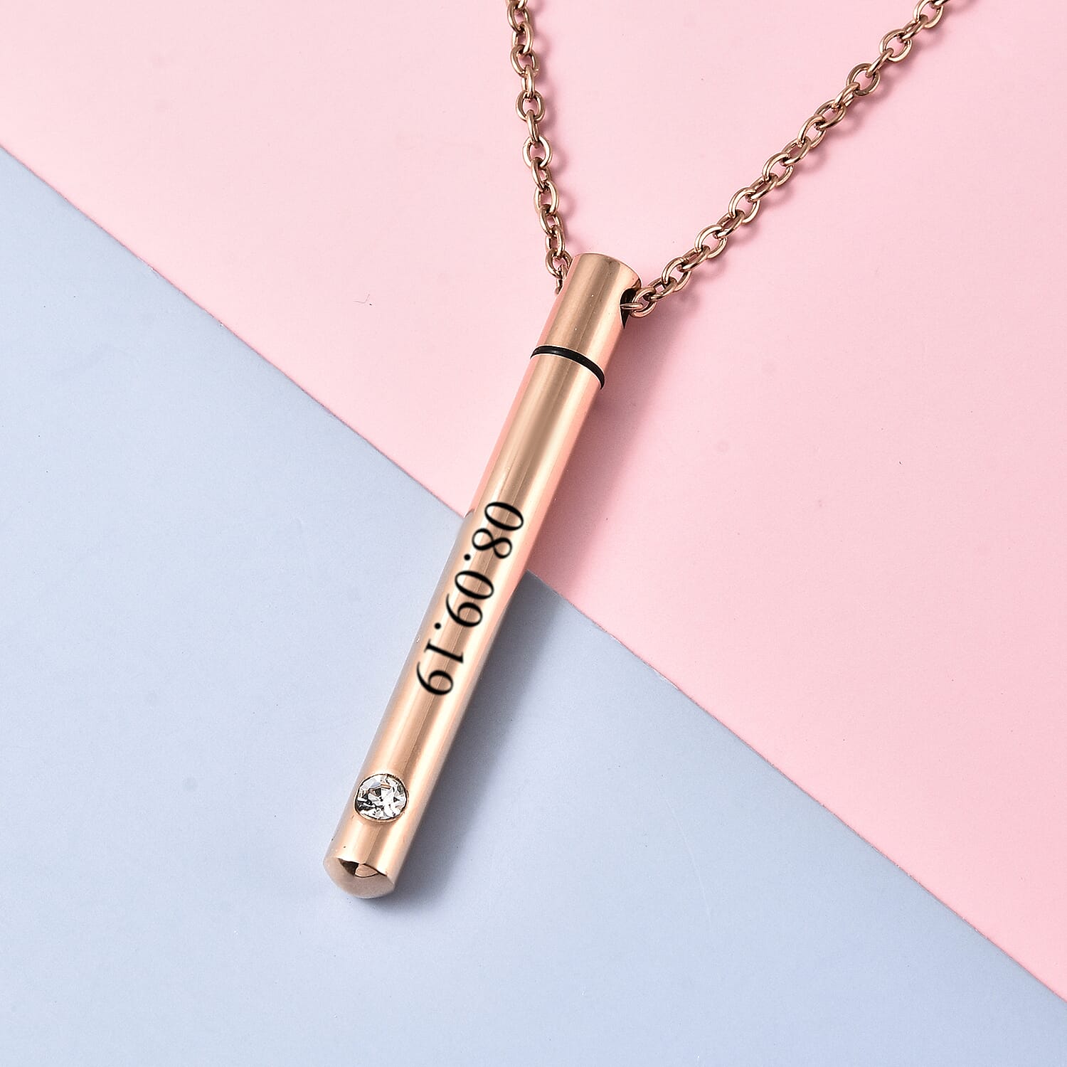 Personalised Engravable Bar with Crystal , in Stainless Steel, 21 inches