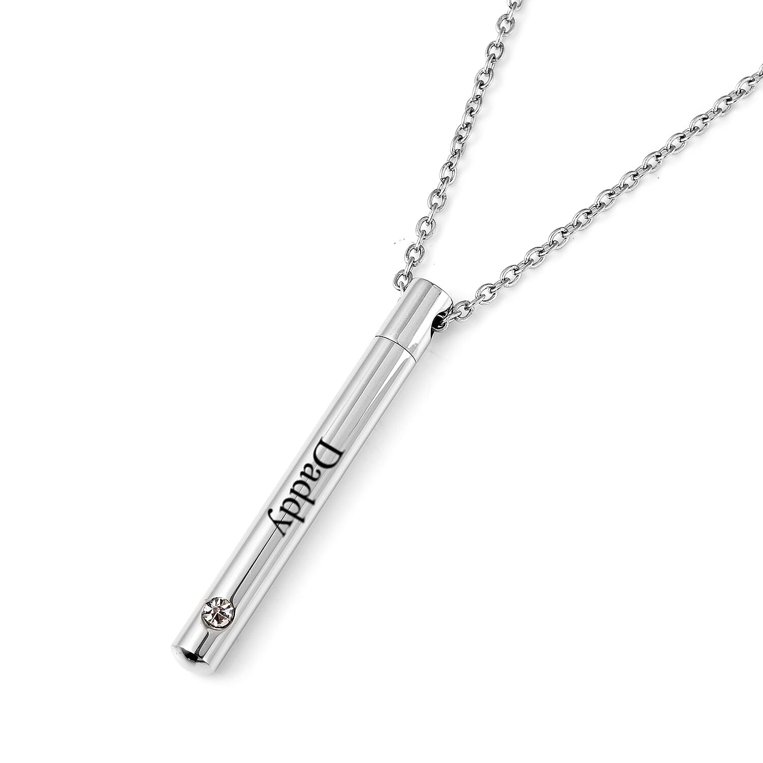 Personalised Engravable Bar with Crystal , in Stainless Steel, 21 inches