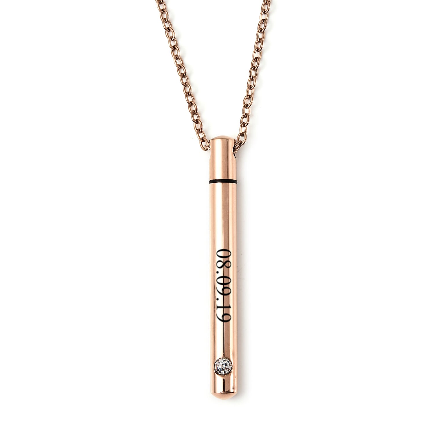 Personalised Engravable Bar with Crystal , in Stainless Steel, 21 inches