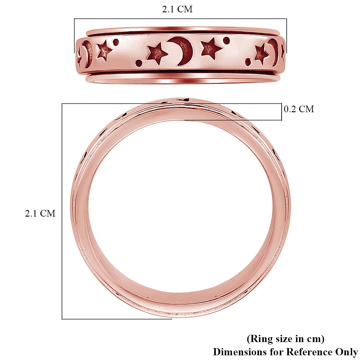 Personalised Engravable Artisan Crafted - Sun & Moon Spinner Sterling Silver Ring