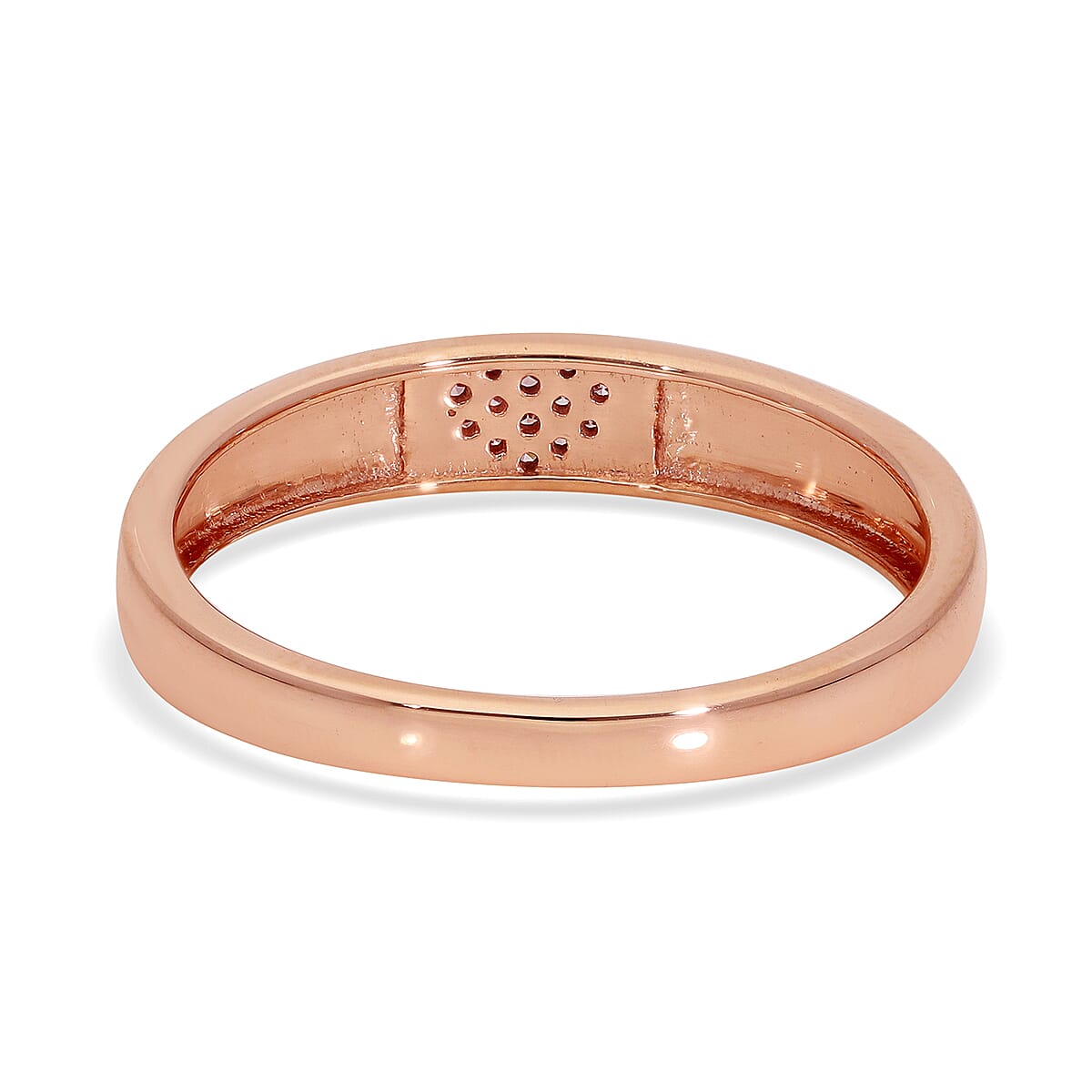 Personalised Engravable 9K Rose Gold Natural Pink Diamond Heart Band Ring