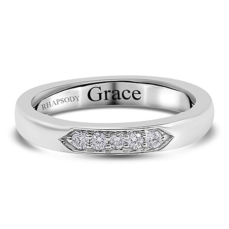 Personalised Engravable Rhapsody Diamond (0.10 Ct) 950 Platinum Ring  0.100  Ct.