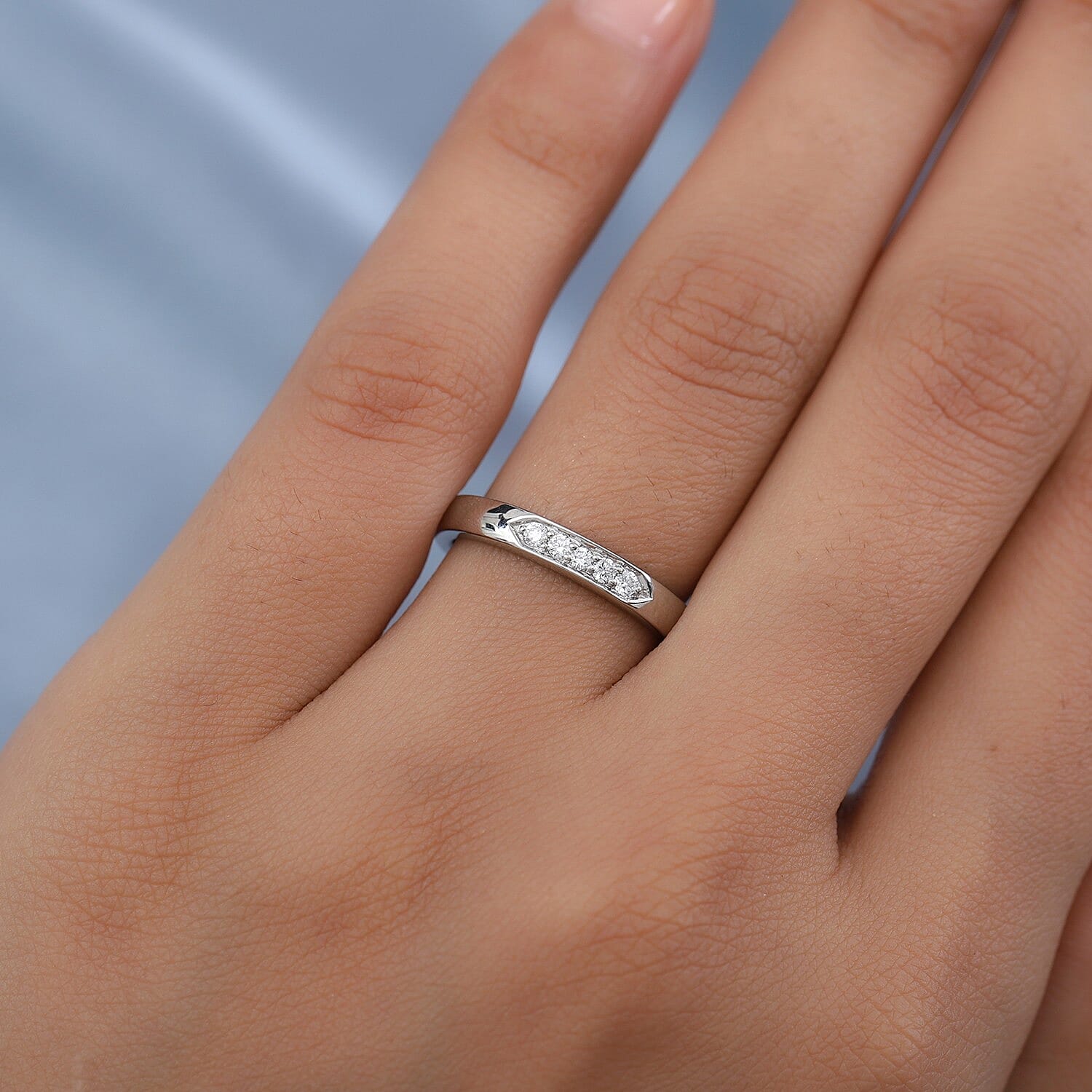 Personalised Engravable Rhapsody Diamond (0.10 Ct) 950 Platinum Ring  0.100  Ct.