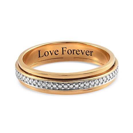 Personalised Engravable Diamond Band Ring in 14K Gold Overlay Sterling Silver