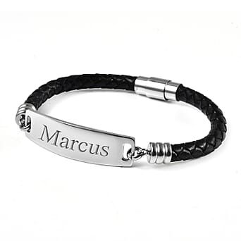 https://tjcuk.sirv.com/Products/D1/0/D10290/Personalised-Engravable-ID-Bar-Leather-Bracelet-in-Silver-Tone-inch_D10290_1.jpg?w=342&h=342