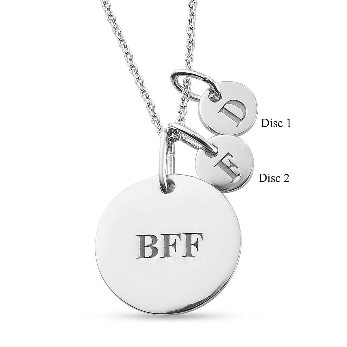 Personalised Engravable 3 Disc Charm Necklace in Silver