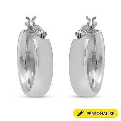 Personalised Engravable Hoop Earrings in Silver