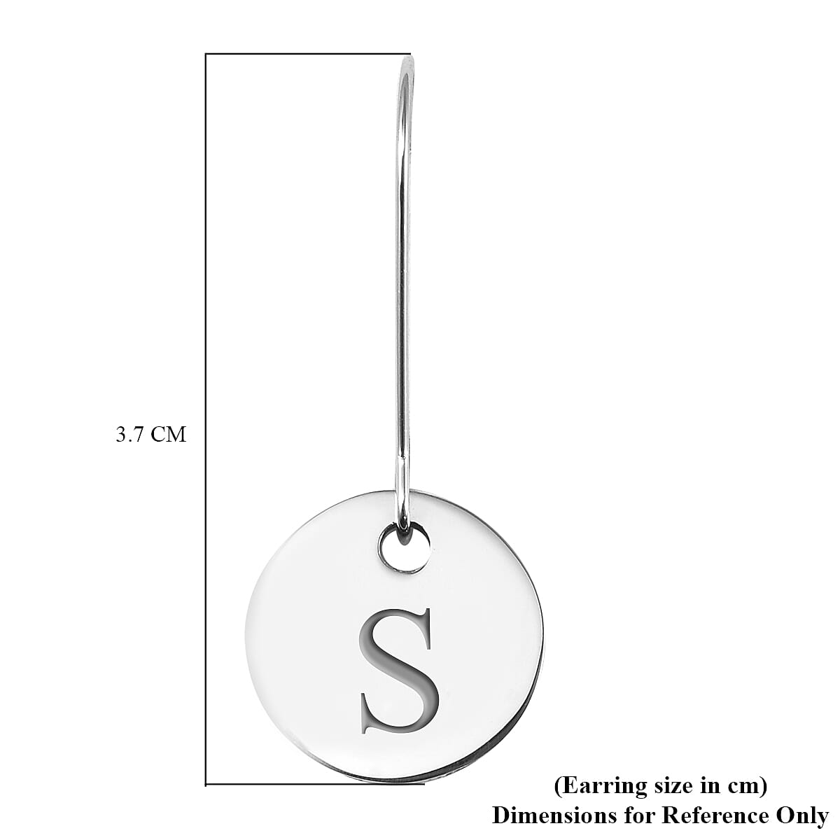 Personalised Engravable Disc Drop Earrings in Silver Tone