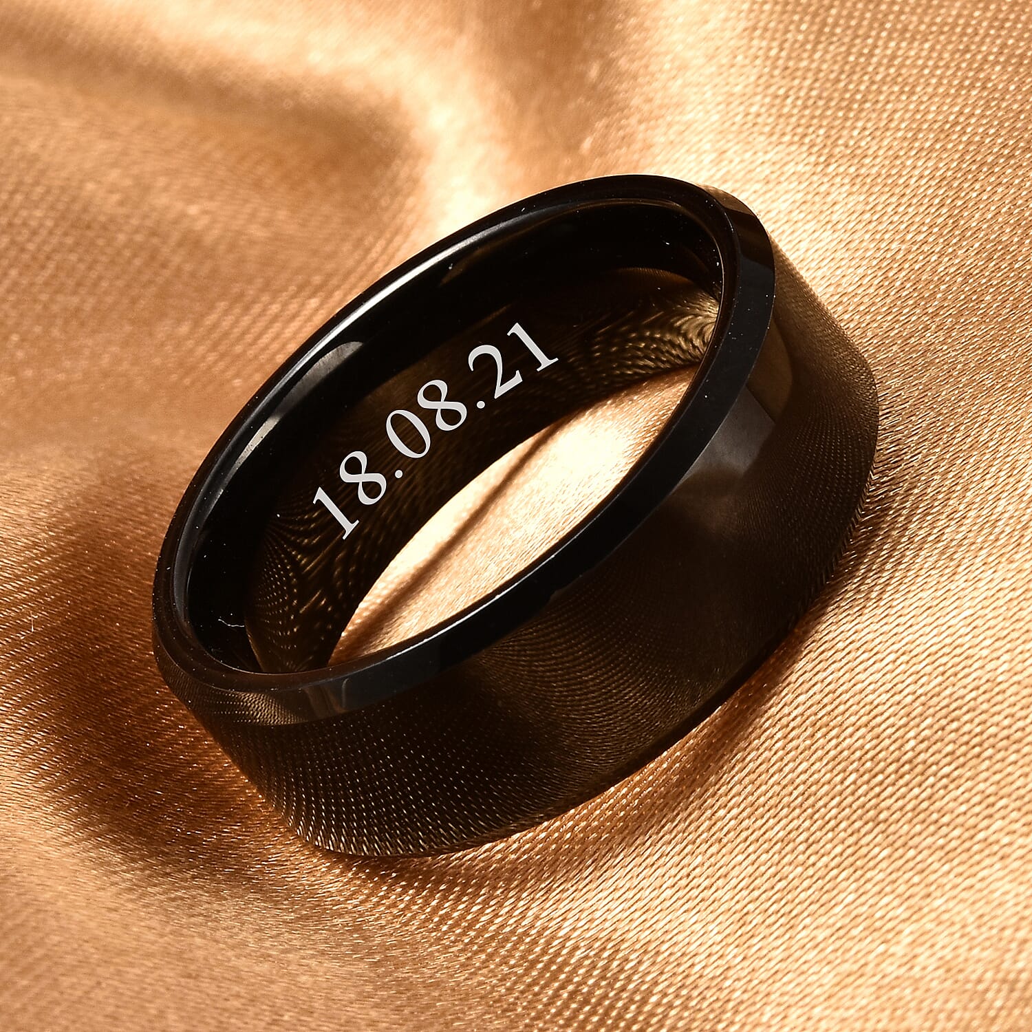 Personalised Engravable Natural TungstenSecret Message Band Ring