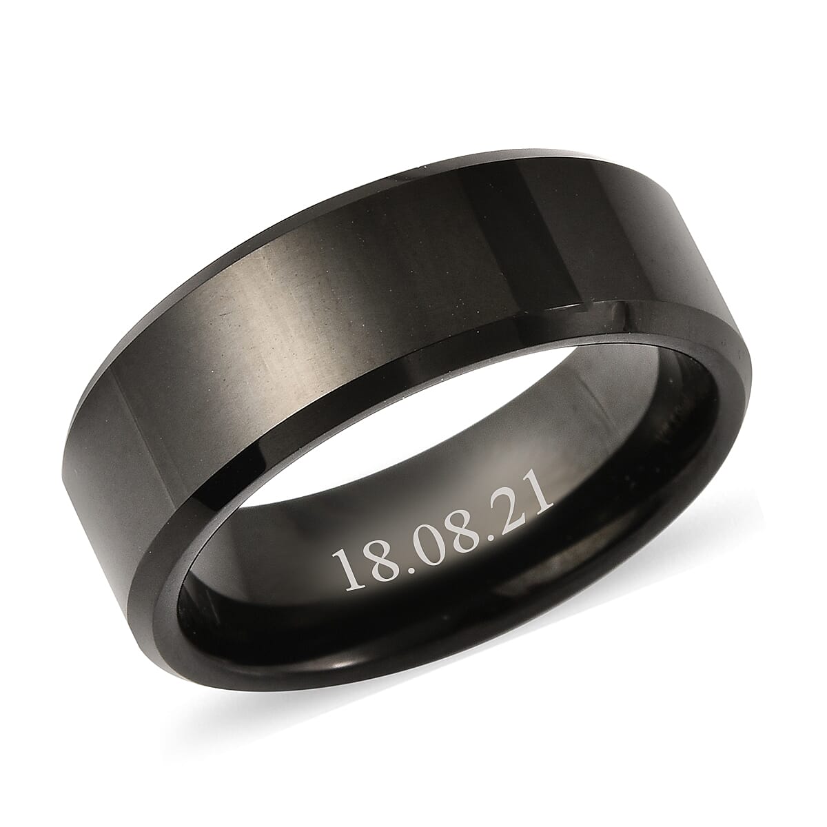 Personalised Engravable Natural TungstenSecret Message Band Ring