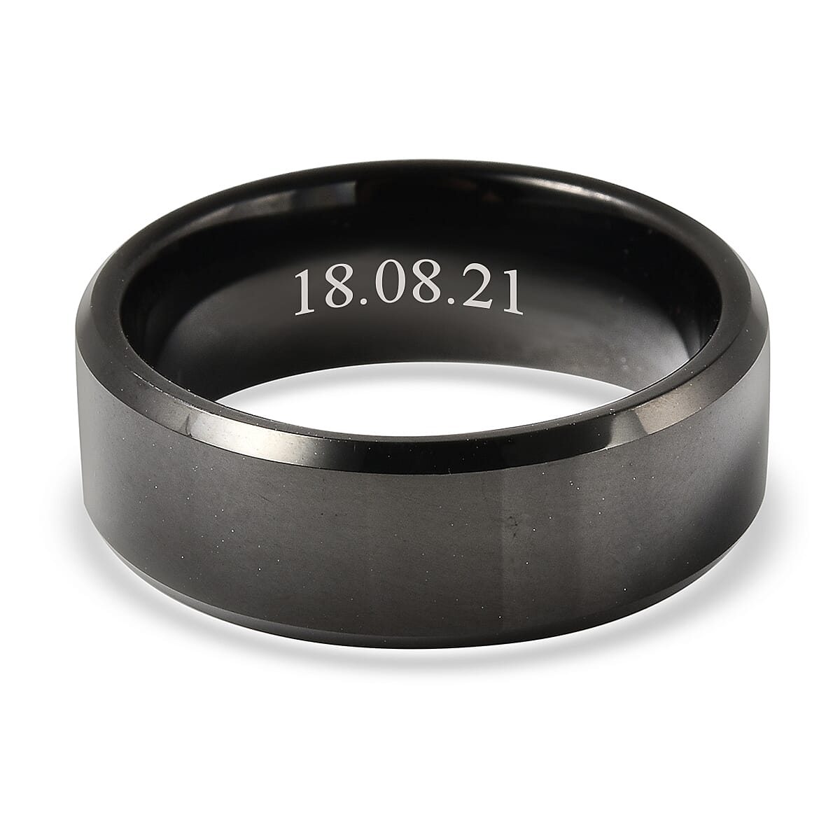 Personalised Engravable Natural TungstenSecret Message Band Ring