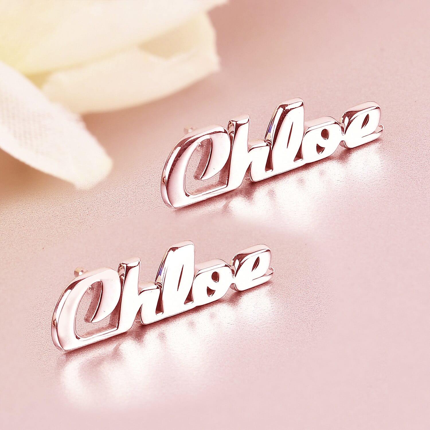 Personalised Name Earrings in Silver