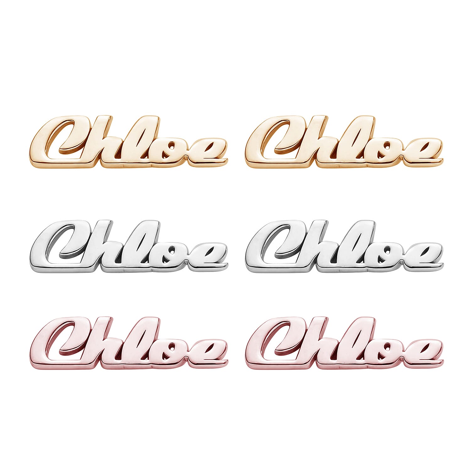 Personalised Name Earrings in Silver