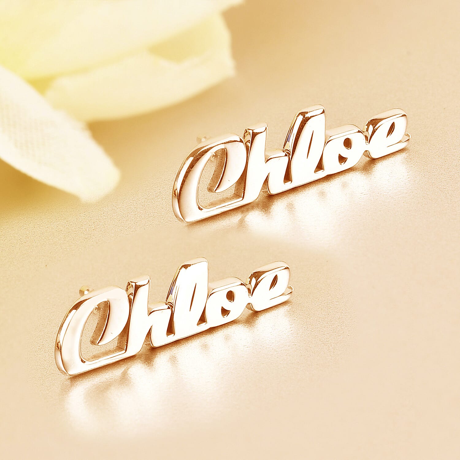 Personalised Name Earrings in Silver