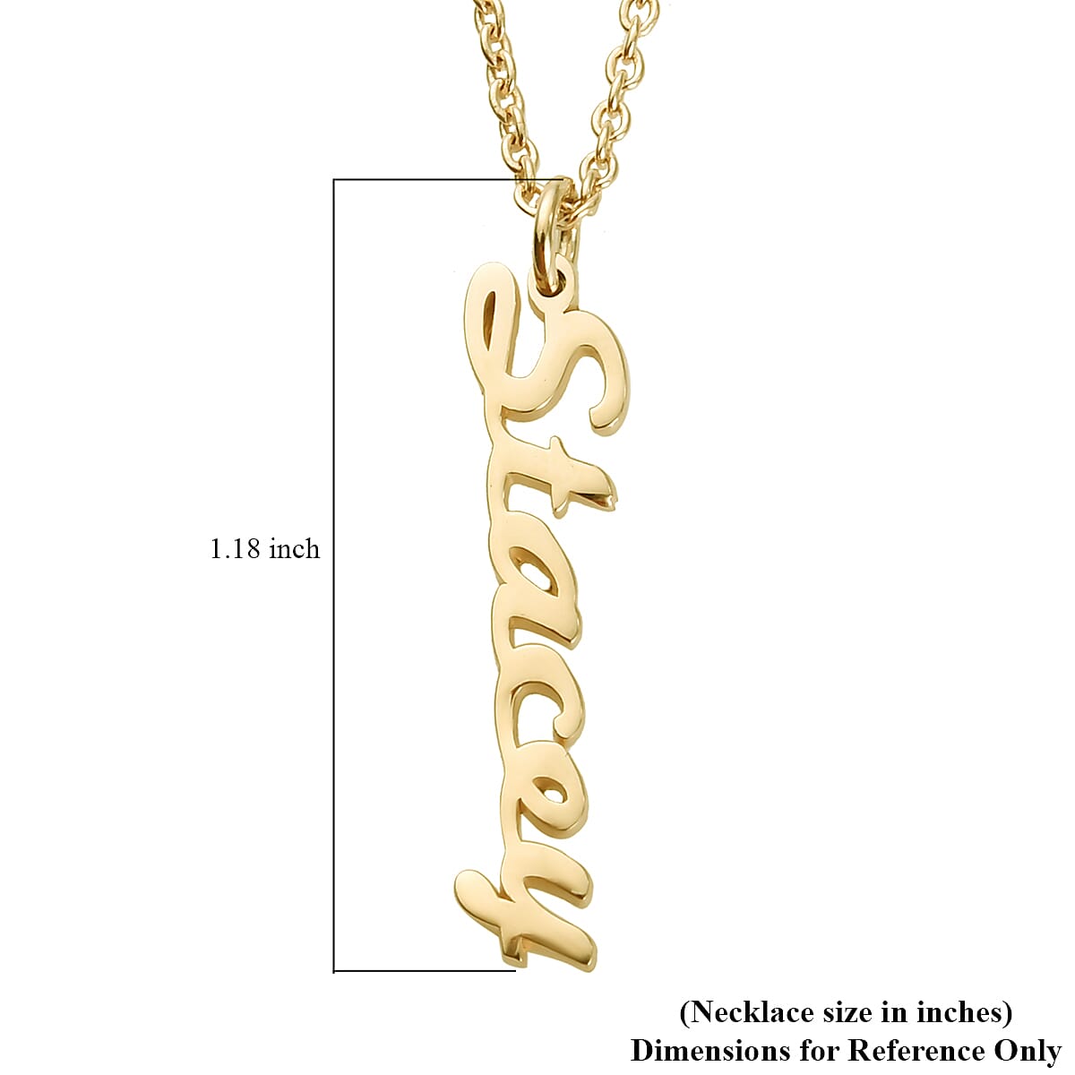 Personalised Vertical Name Pendant With 20 Inch  Chain