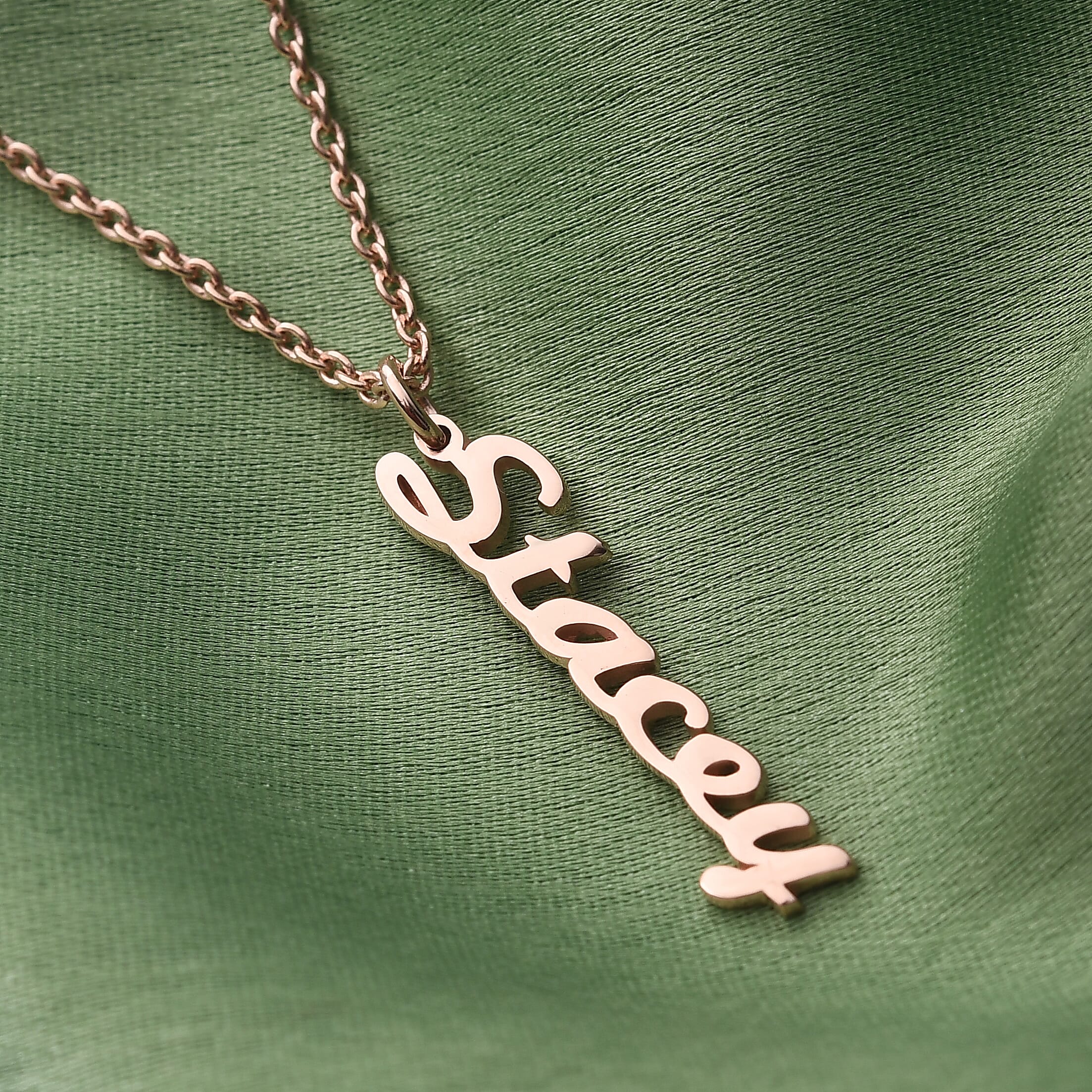Personalised Vertical Name Pendant With 20 Inch  Chain