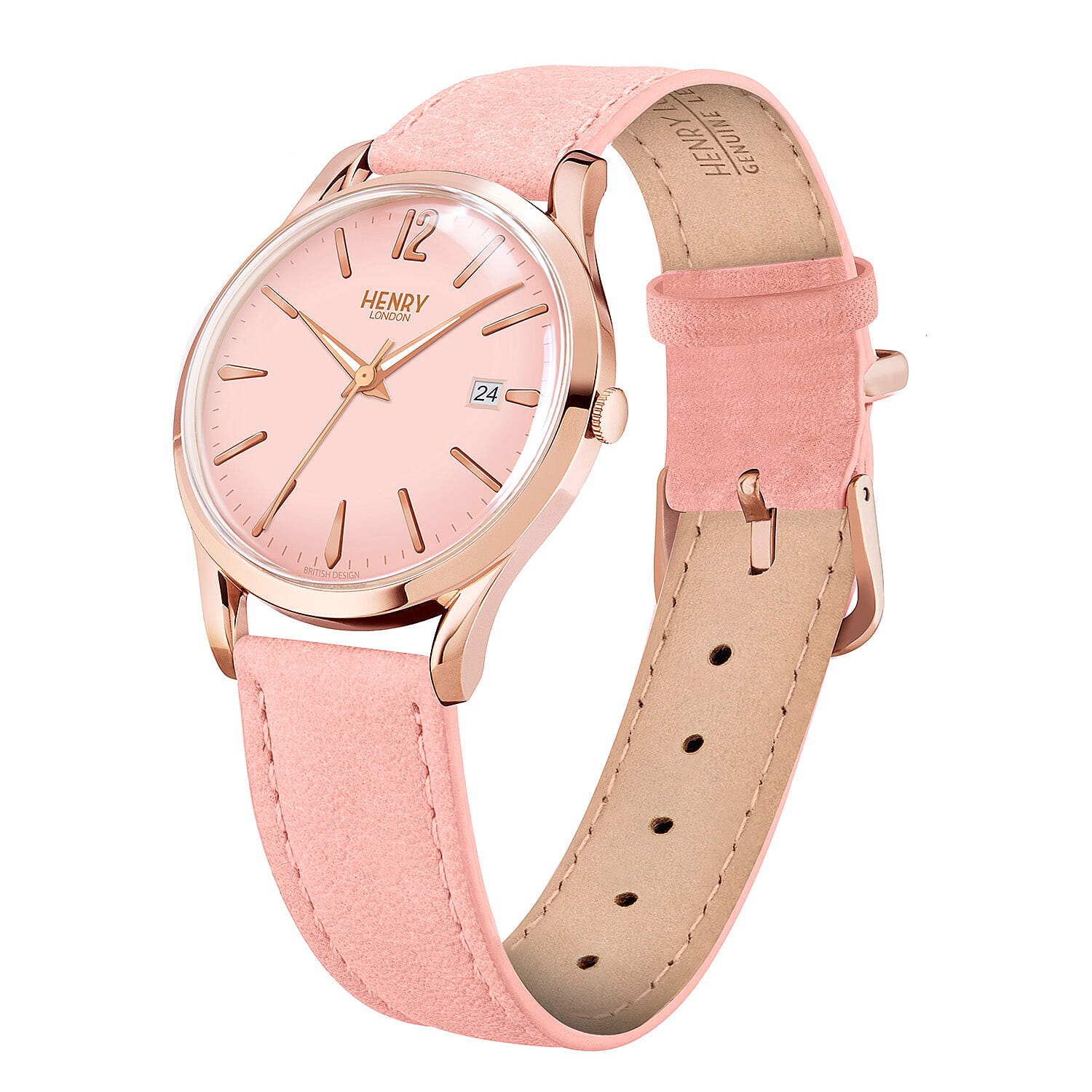 Personalised Engravable Henry London Shoreditch Ladies Nude Leather Strap Watch