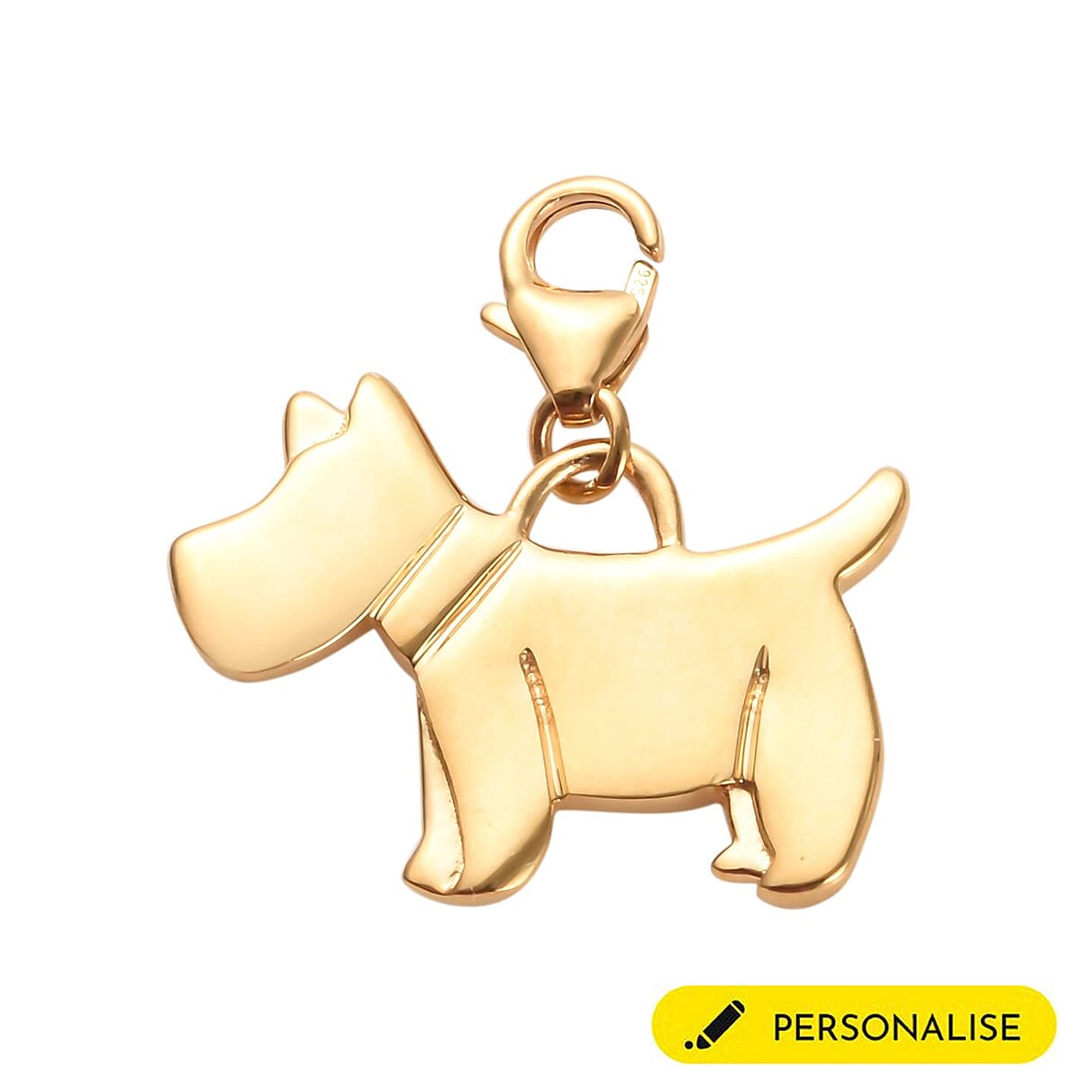 Personalised Engravable Scottish Terrier Dog Charm in Sterling Silver