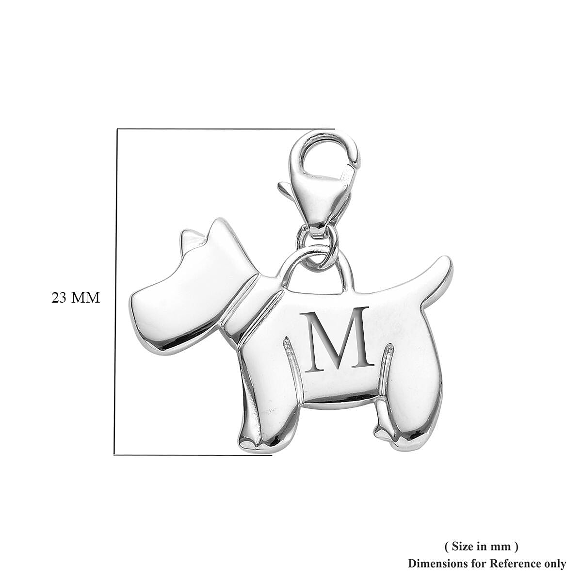 Personalised Engravable Scottish Terrier Dog Charm in Sterling Silver