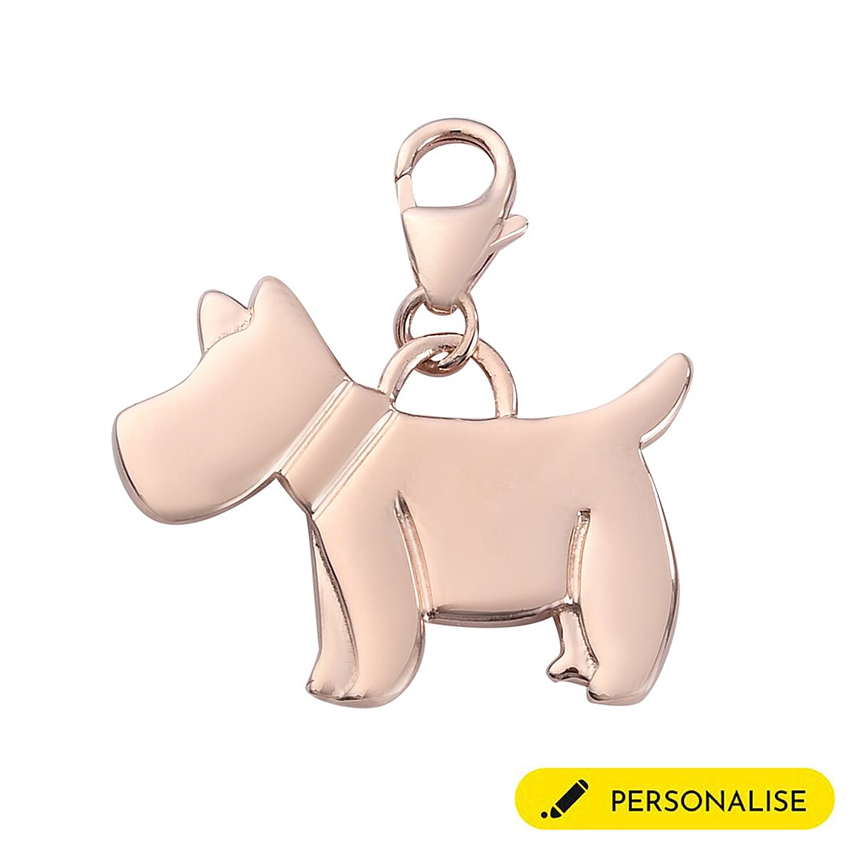 Personalised Engravable Scottish Terrier Dog Charm in Sterling Silver