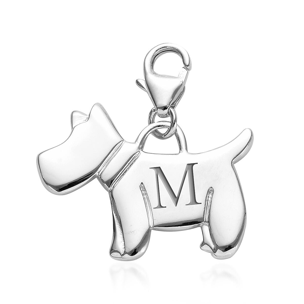 Personalised Engravable Scottish Terrier Dog Charm in Sterling Silver