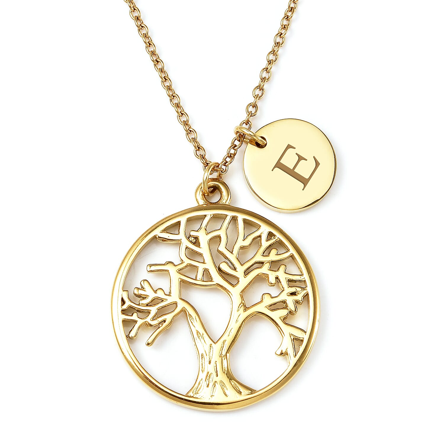 Personalised Tree of Life Necklace with 20 Inch Chain in Stainless Steel
