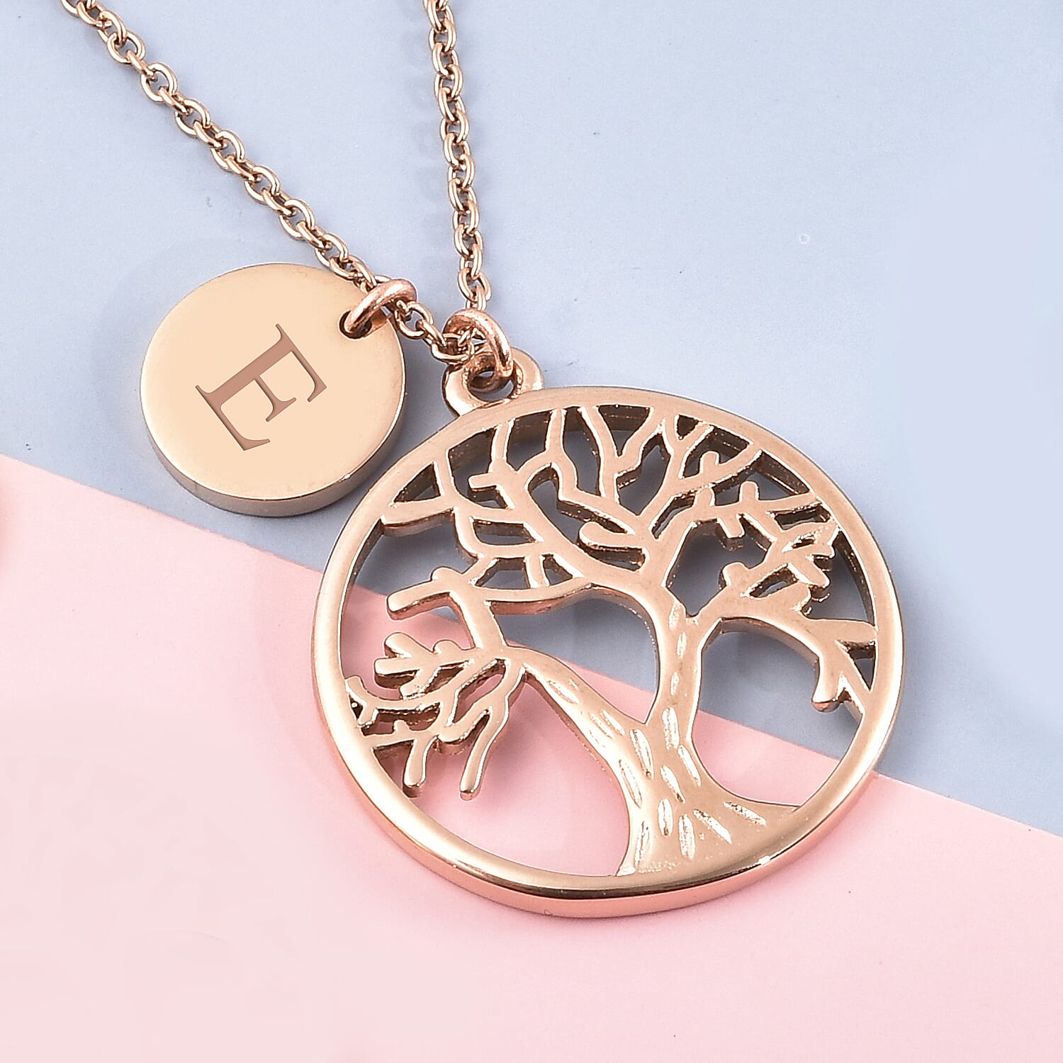 Personalised Tree of Life Necklace with 20 Inch Chain in Stainless Steel