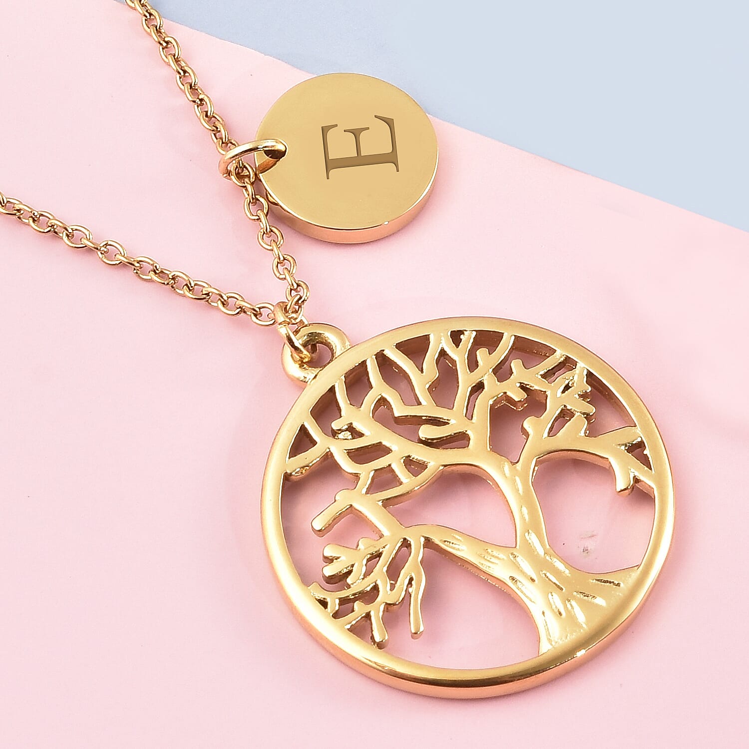 Personalised Tree of Life Necklace with 20 Inch Chain in Stainless Steel