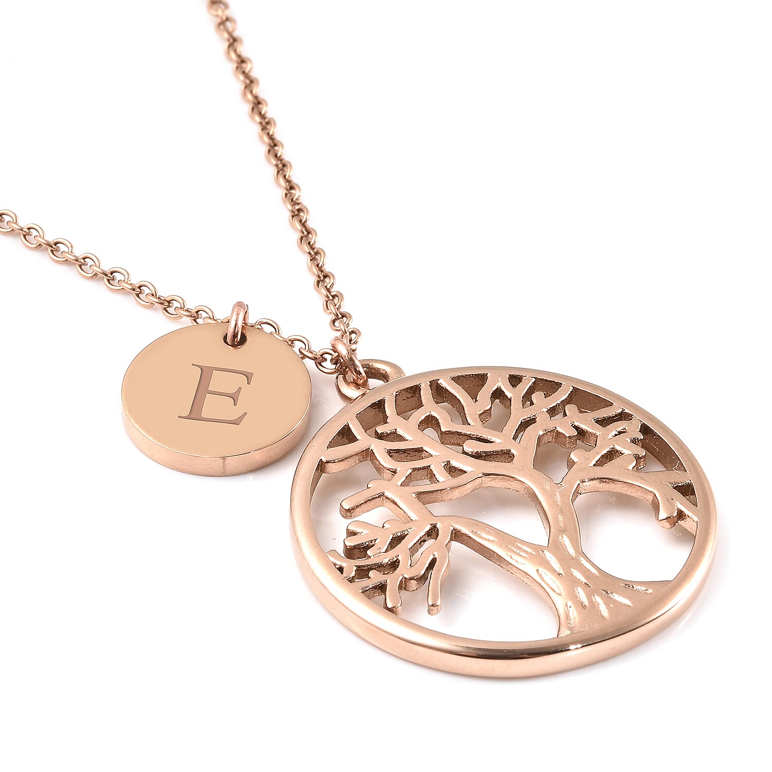 Personalised Tree of Life Necklace with 20 Inch Chain in Stainless Steel