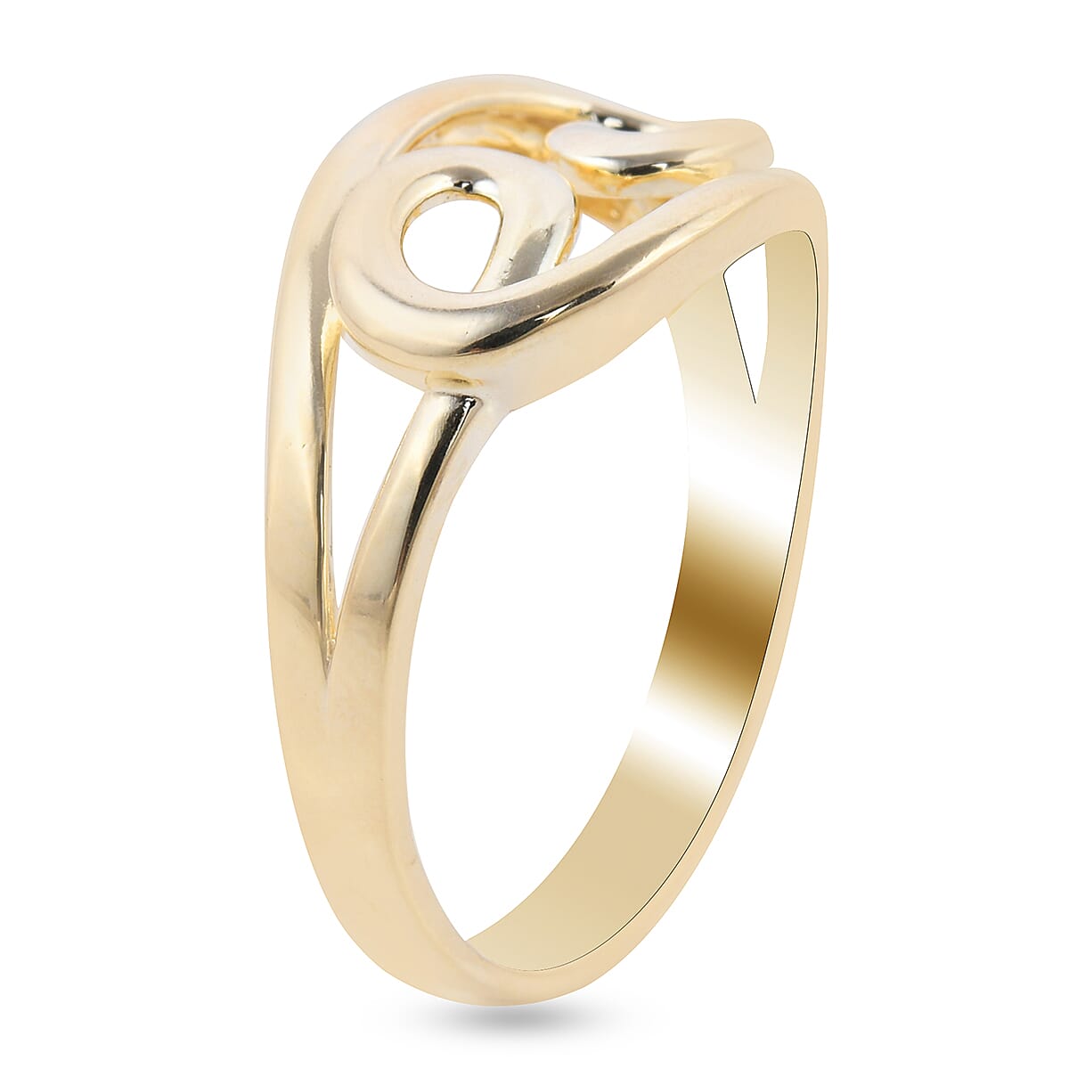 Personalised Engravable Yin and Yang Inspired Ring in 9K Yellow Gold