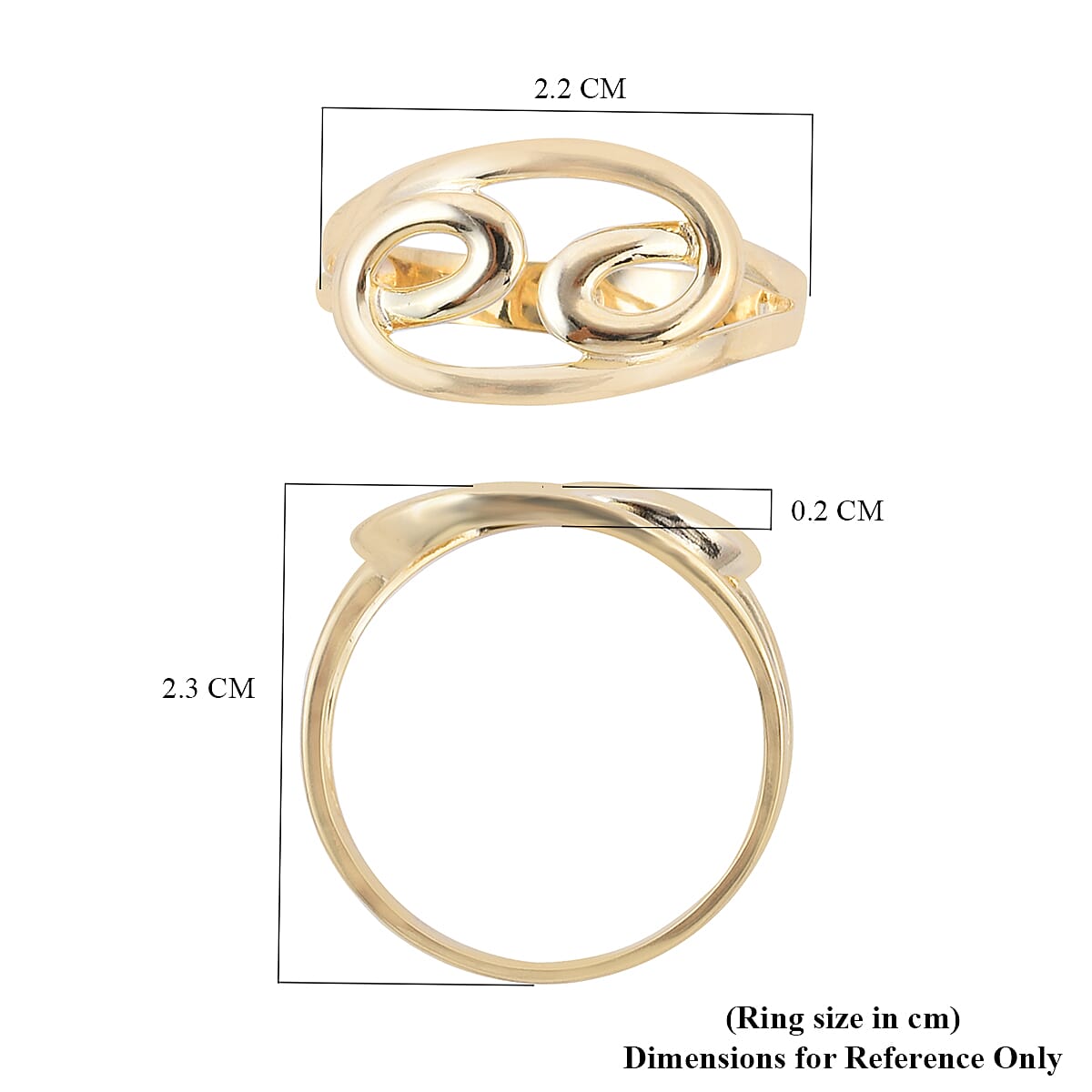 Personalised Engravable Yin and Yang Inspired Ring in 9K Yellow Gold