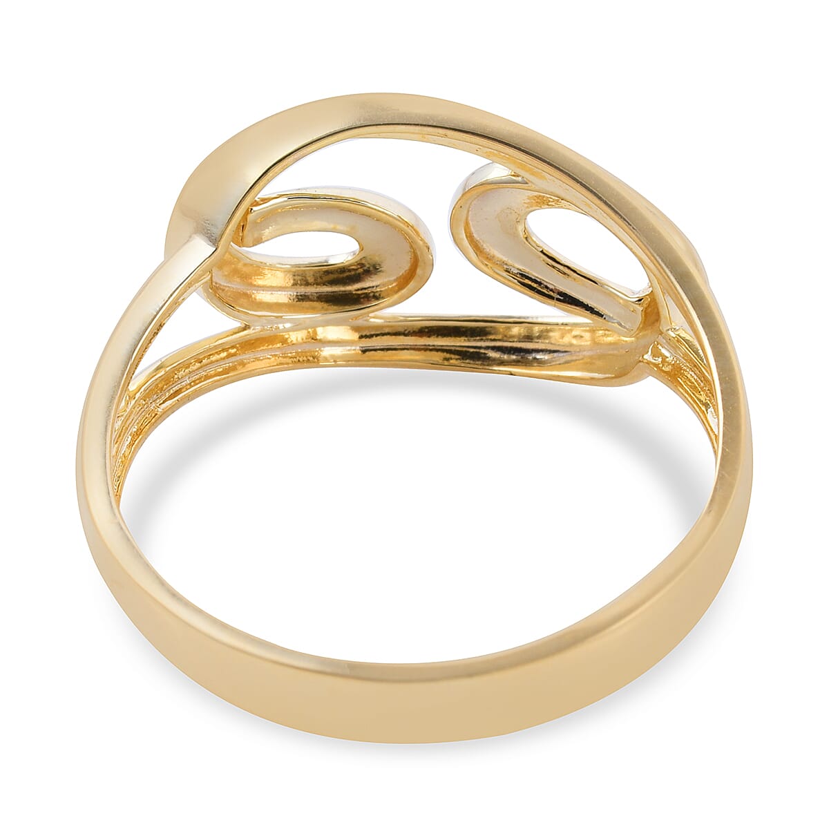 Personalised Engravable Yin and Yang Inspired Ring in 9K Yellow Gold