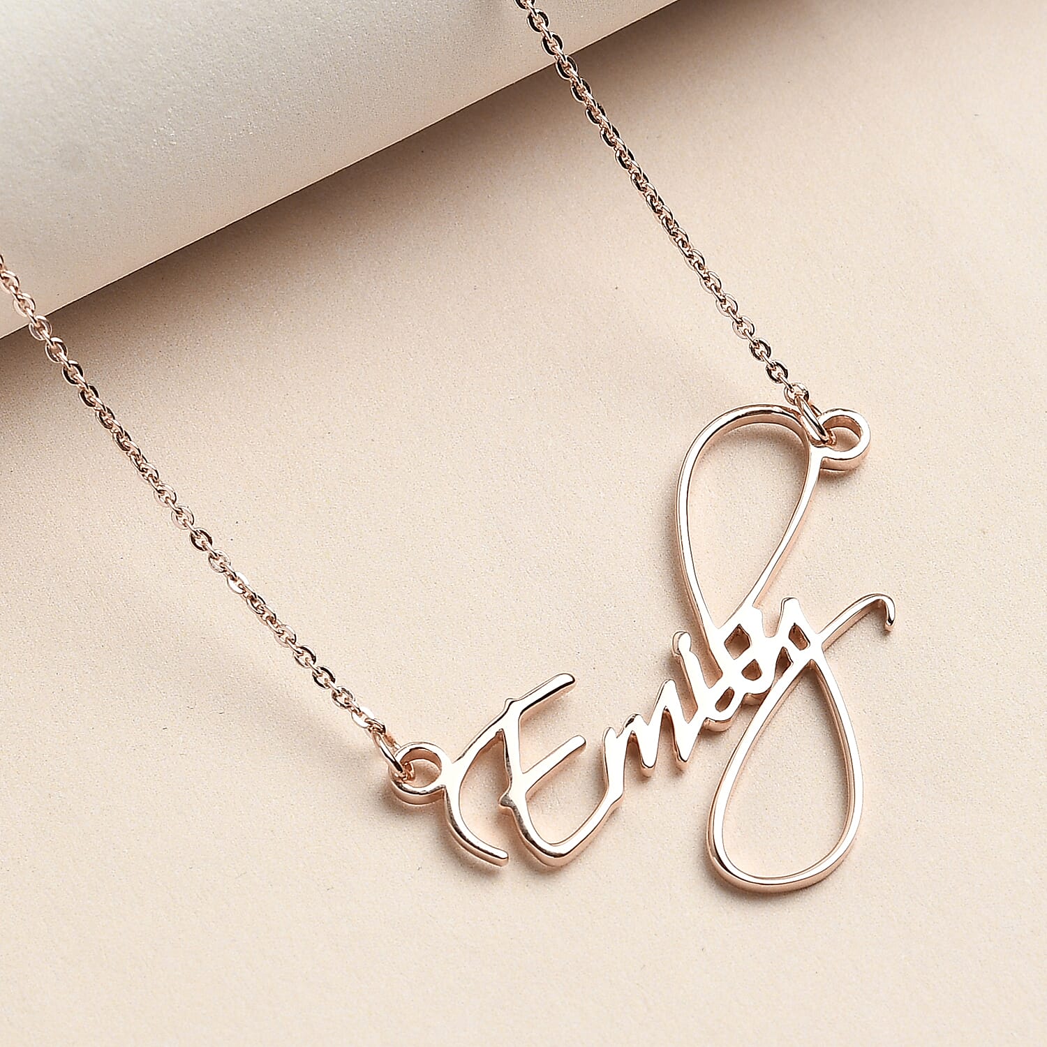 Personalised Name Necklace in Brass, Size 18+2 Inches, Font-Scriptina Pro