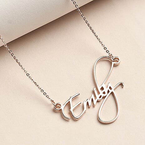 Personalised Name Necklace in Brass, Size 18+2 Inches, Font-Scriptina Pro