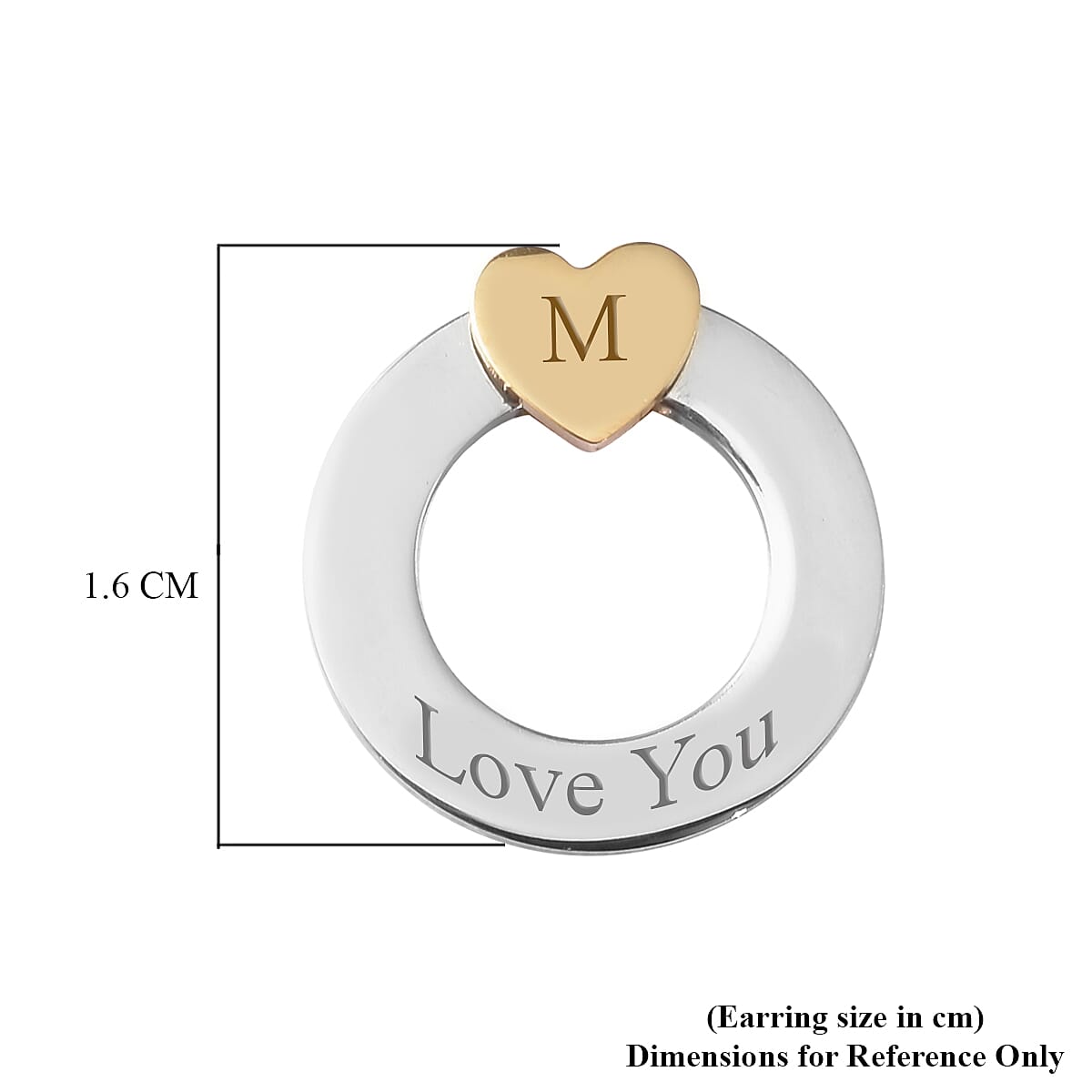 Personalised Engravable Polo Earrings with Heart in Stainless Steel