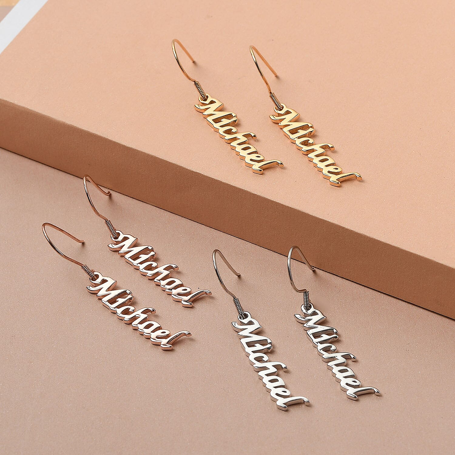 Personalised Name Earring in Brass, Font- Freehand521 BT