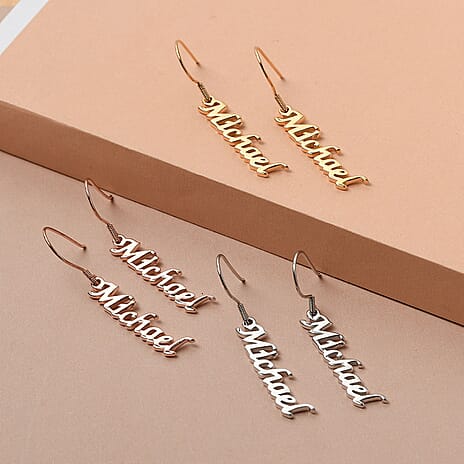 Personalised Name Earring in Brass, Font- Freehand521 BT