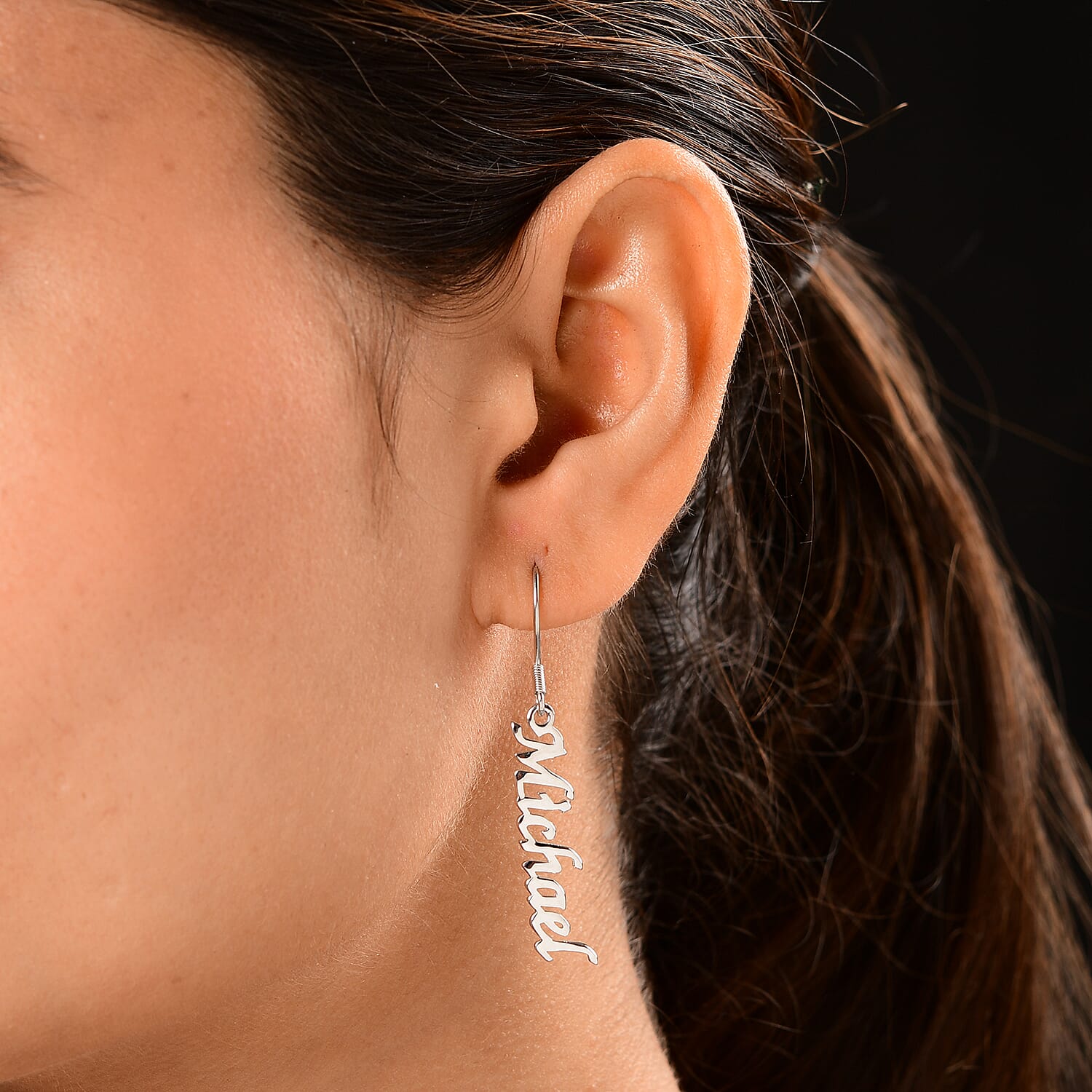 Personalised Name Earring in Brass, Font- Freehand521 BT