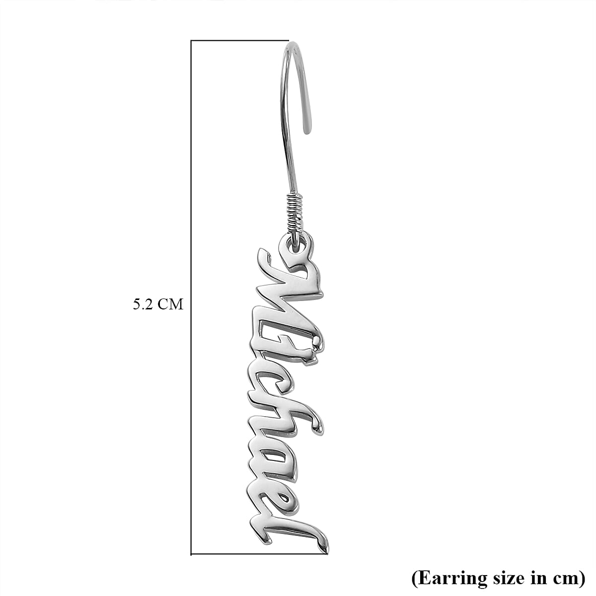 Personalised Name Earring in Brass, Font- Freehand521 BT