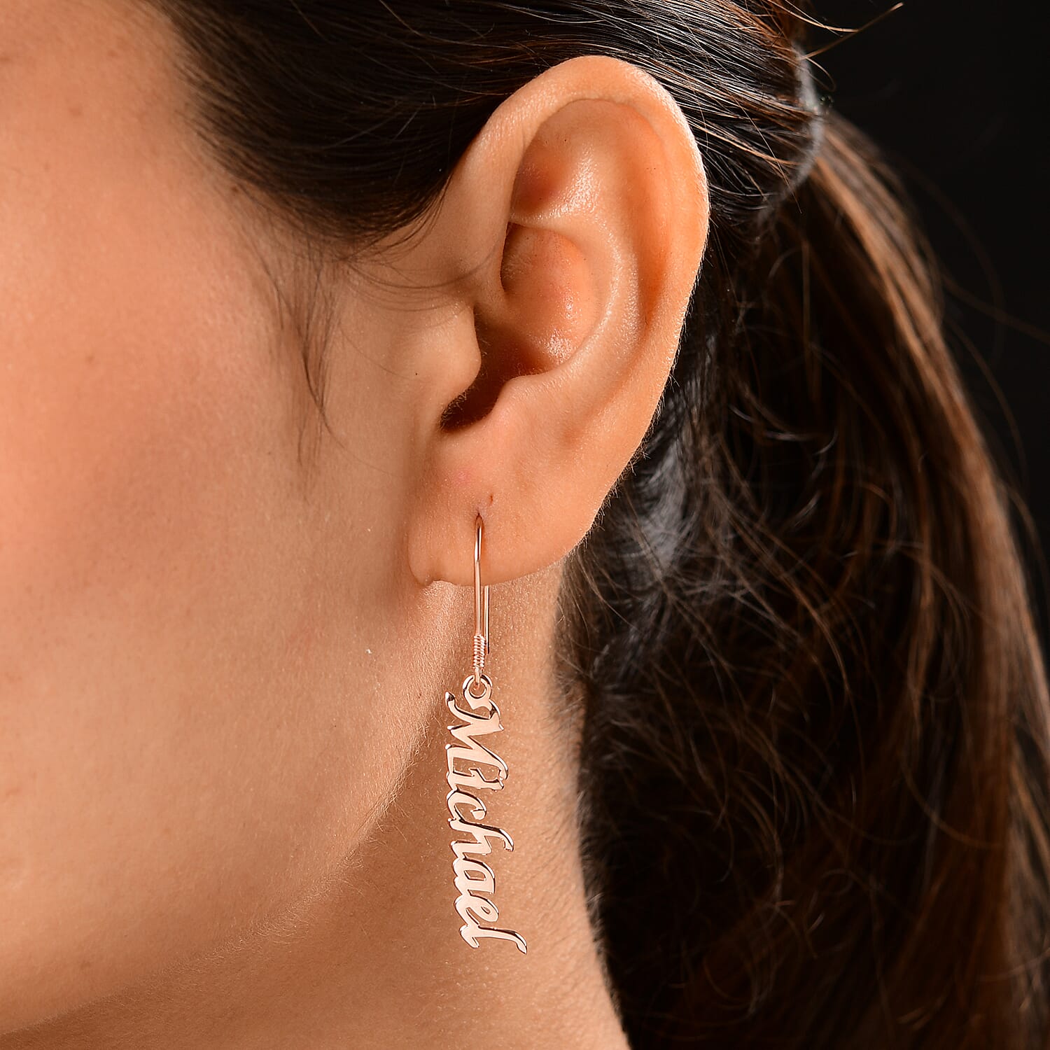 Personalised Name Earring in Brass, Font- Freehand521 BT