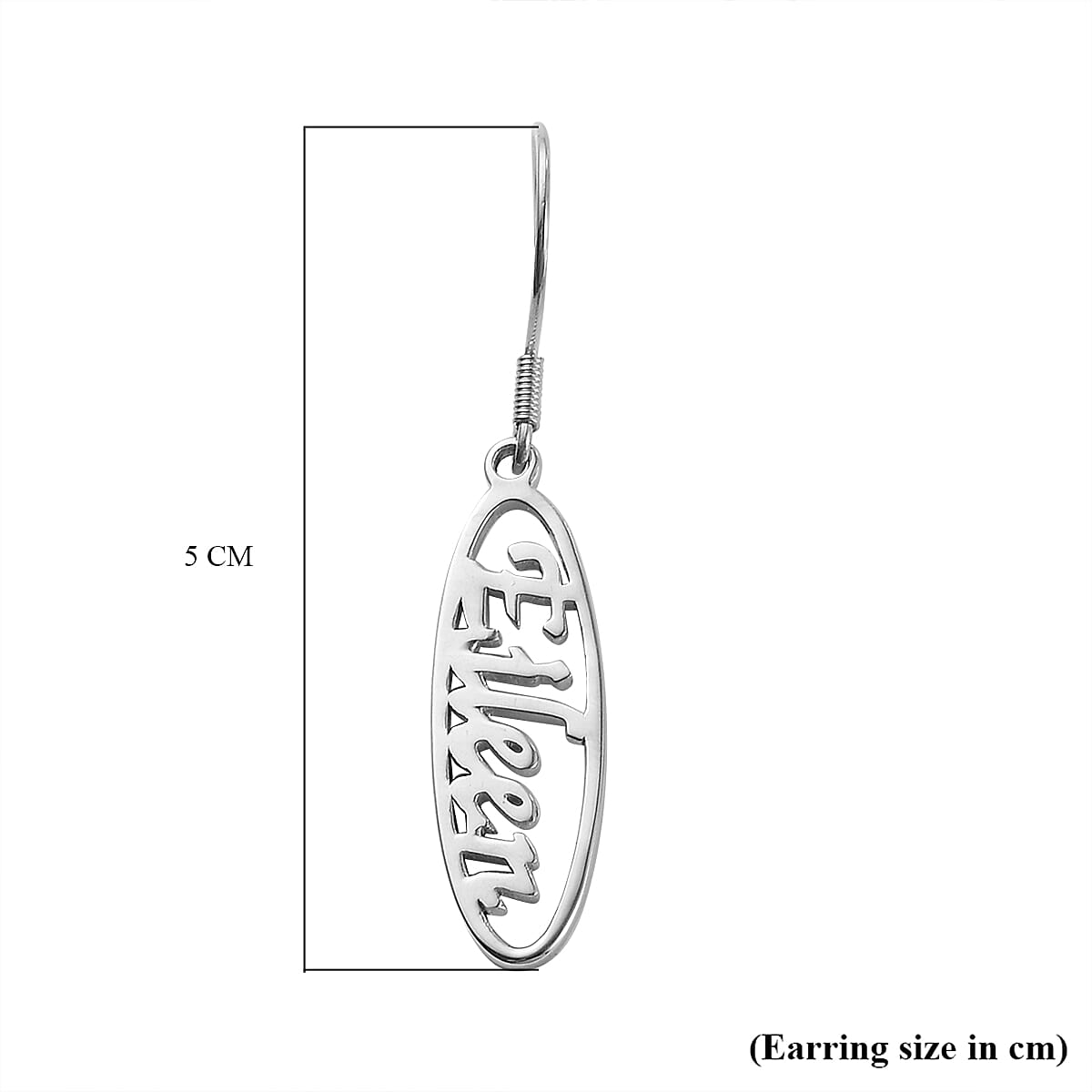 Personalised Oval Name Earring in Brass, Font- Freehand521 BT