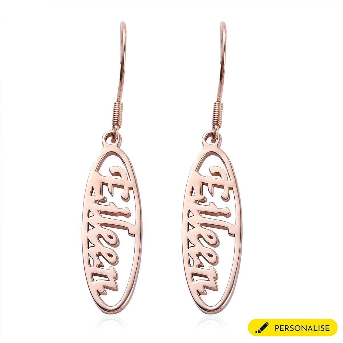 Personalised Oval Name Earring in Brass, Font- Freehand521 BT