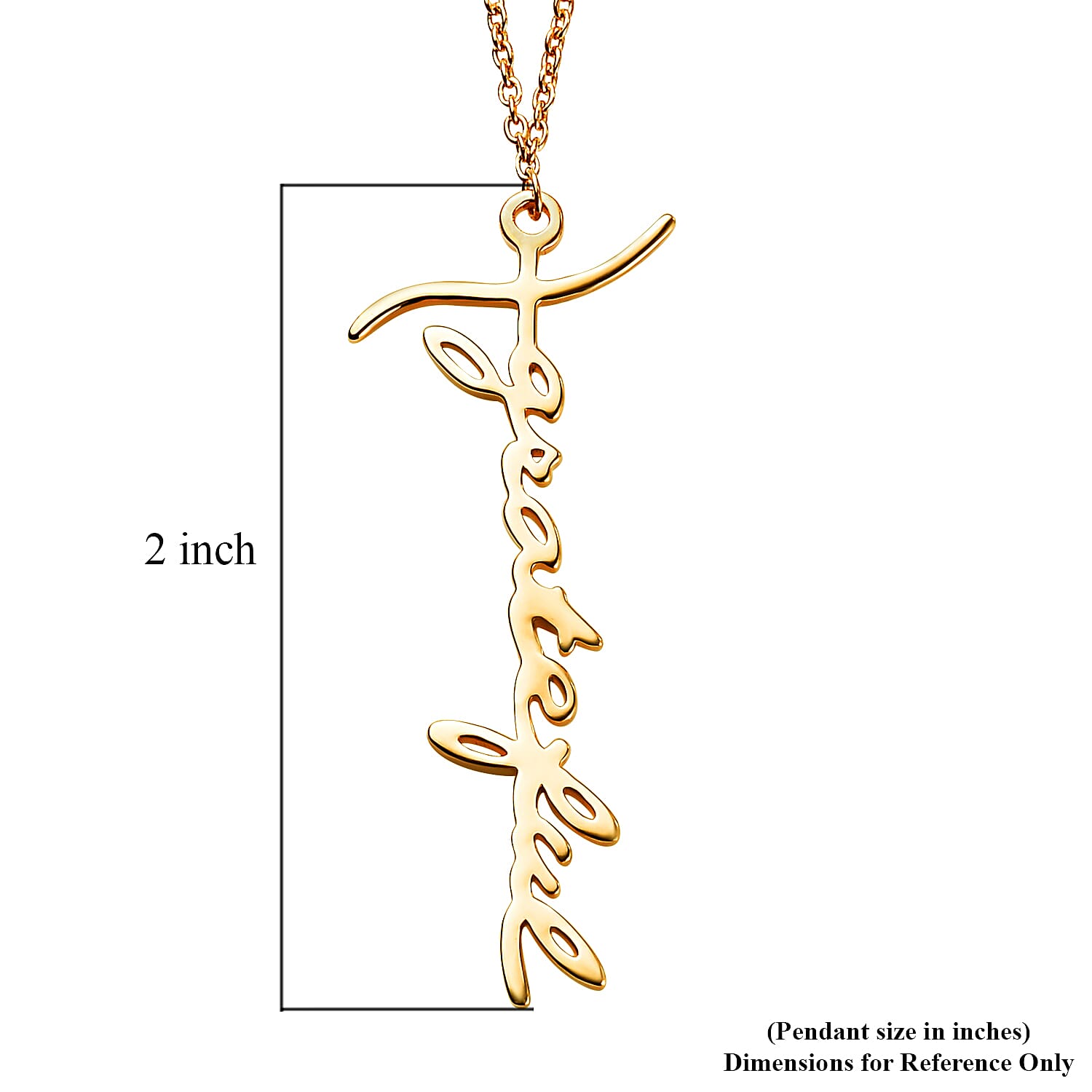 Personalised Cross Name Necklace in Silver, Size 20", Font - Freehand521 BT