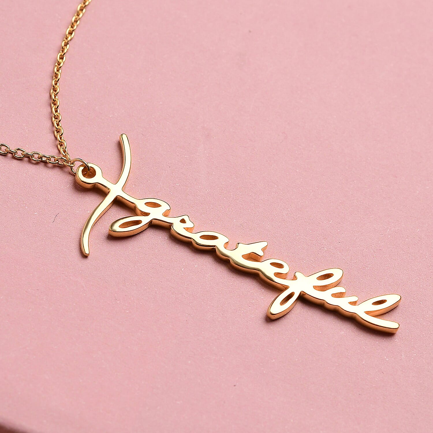 Personalised Cross Name Necklace in Silver, Size 20", Font - Freehand521 BT